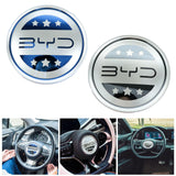 Maxbell Car Steering Wheel Emblem Sticker 9.5cm Auto Interior Accessory for Byd blue