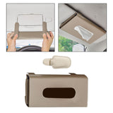 Maxbell Car Sun Visor Tissue Box Holder Universal for Sun Visor Seat Back Women Beige