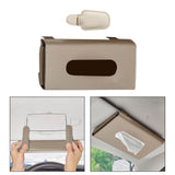 Maxbell Car Sun Visor Tissue Box Holder Universal for Sun Visor Seat Back Women Beige