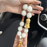 Maxbell Buddha Statue Car Pendant Universal Decorative Tassel Car Hanging Decoration Yellow