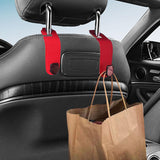 Maxbell PU Leather Car Auto Seat Back Hanger Organizer for Groceries Bag Sturdy Red