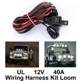 Maxbell LED Work Light Bar Wiring Harness Set DC 12V 40A on Off Switch Power Relay