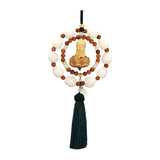 Maxbell Buddha Car Hanging Ornament Buddha Statue Decorative Rearview Mirror Pendant Green Tassel