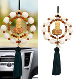 Maxbell Buddha Car Hanging Ornament Buddha Statue Decorative Rearview Mirror Pendant Green Tassel