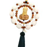 Maxbell Buddha Car Hanging Ornament Buddha Statue Decorative Rearview Mirror Pendant Green Tassel