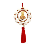 Maxbell Buddha Car Hanging Ornament Buddha Statue Decorative Rearview Mirror Pendant Red