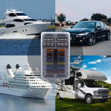Maxbell 12 Circuit Fuse Box Durable Replaces Waterproof for Van Automotive Boat