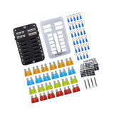 Maxbell 12 Circuit Fuse Box Durable Replaces Waterproof for Van Automotive Boat