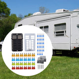 Maxbell 12 Circuit Fuse Box Durable Replaces Waterproof for Van Automotive Boat