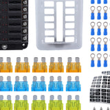 Maxbell 12 Circuit Fuse Box Durable Replaces Waterproof for Van Automotive Boat