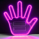 Maxbell Car Finger Gesture Light 4 Gestures Auto Accessories Funny Back Window Signs