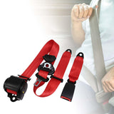 Maxbell 3 Point Car Seat Belt Buggies Pickup Safety Accessories UTV Car Fixing Strap red