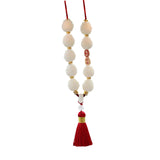 Maxbell Lotus Beads Car Pendant Automotive Accessories Tassel Car Hanging Decoration Red
