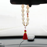 Maxbell Lotus Beads Car Pendant Automotive Accessories Tassel Car Hanging Decoration Red