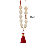 Maxbell Lotus Beads Car Pendant Automotive Accessories Tassel Car Hanging Decoration Red