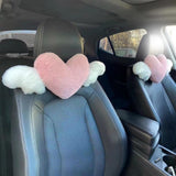 Maxbell Cute Car Pillow Heart Shaped Plush Pillow Cushion for Driving Cars Sofa Neck Pillow