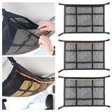 Maxbell Car Ceiling Cargo Net Pocket Car Roof Storage Organizer for Van Camping Black