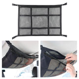 Maxbell Car Ceiling Cargo Net Pocket Car Roof Storage Organizer for Van Camping Black