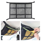 Maxbell Car Ceiling Cargo Net Pocket Car Roof Storage Organizer for Van Camping Green