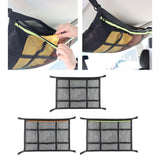 Maxbell Car Ceiling Cargo Net Pocket Car Storage Mesh Organizer for Van Camping Black