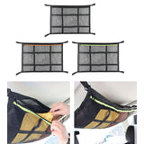 Maxbell Car Ceiling Cargo Net Pocket Car Storage Mesh Organizer for Van Camping Black