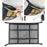 Maxbell Car Ceiling Cargo Net Pocket Car Storage Mesh Organizer for Van Camping Black
