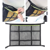 Maxbell Car Ceiling Cargo Net Pocket Car Storage Mesh Organizer for Van Camping Green