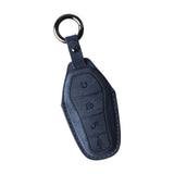 Maxbell Car Key Fob Cover Wear Resistant Key Case for Byd Seal Yuan Plus Atto 3 Navy Blue