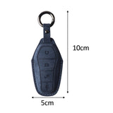 Maxbell Car Key Fob Cover Wear Resistant Key Case for Byd Seal Yuan Plus Atto 3 Navy Blue