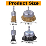 Maxbell Wire Wheel Brush Pen Brush for Cleaning Rust Drill Attachment Strippings