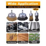 Maxbell Wire Wheel Brush Pen Brush for Cleaning Rust Drill Attachment Strippings