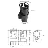 Maxbell Dual Cup Holder Expander Expandable Universal Mount Adjustable Fit Most Cars Carbon fiber