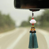 Maxbell Car Rearview Mirror Charm Pendant Feng Shui Decor Rear View Mirror Pendant Green