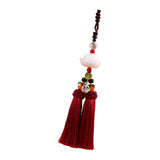 Maxbell Car Rearview Mirror Charm Pendant Feng Shui Decor Rear View Mirror Pendant Dark red