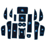 Maxbell 16 Pieces Car Gate Slot Pad Door Groove Mat for Byd Armrest Storage Box Blue