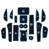 Maxbell 16 Pieces Car Gate Slot Pad Door Groove Mat for Byd Armrest Storage Box Blue
