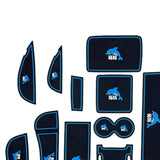 Maxbell 16 Pieces Car Gate Slot Pad Door Groove Mat for Byd Armrest Storage Box Blue