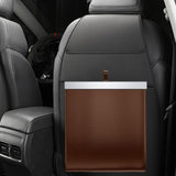 Maxbell Car Trash Can Hanging Vehicle Rubbish Container for Office Camping Auto Brown