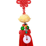 Maxbell Car Pendant Lotus Shape Lucky Car Dangling Ornament Rear View Mirror Pendant Red