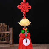 Maxbell Car Pendant Lotus Shape Lucky Car Dangling Ornament Rear View Mirror Pendant Red