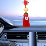 Maxbell Car Pendant Lotus Shape Lucky Car Dangling Ornament Rear View Mirror Pendant Red