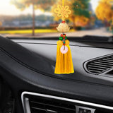 Maxbell Car Pendant Lotus Shape Lucky Car Dangling Ornament Rear View Mirror Pendant Yellow