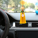 Maxbell Car Pendant Lotus Shape Lucky Car Dangling Ornament Rear View Mirror Pendant Yellow