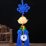 Maxbell Car Pendant Lotus Shape Lucky Car Dangling Ornament Rear View Mirror Pendant Blue