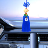 Maxbell Car Pendant Lotus Shape Lucky Car Dangling Ornament Rear View Mirror Pendant Blue