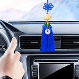 Maxbell Car Pendant Lotus Shape Lucky Car Dangling Ornament Rear View Mirror Pendant Blue