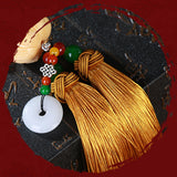 Maxbell Car Pendant Lotus Shape Lucky Car Dangling Ornament Rear View Mirror Pendant Earthy yellow