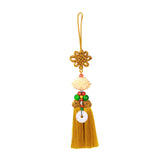 Maxbell Car Pendant Lotus Shape Lucky Car Dangling Ornament Rear View Mirror Pendant Earthy yellow