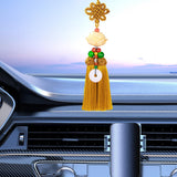 Maxbell Car Pendant Lotus Shape Lucky Car Dangling Ornament Rear View Mirror Pendant Earthy yellow