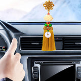 Maxbell Car Pendant Lotus Shape Lucky Car Dangling Ornament Rear View Mirror Pendant Earthy yellow